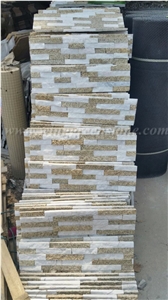 Hot Sale Cheap Price White Quartize + Tiger Skin Yellow Stone/Stacked Stones/Veneer Stones Panel for Exterior Decoration and Wall Cladding, Winggreen Stone