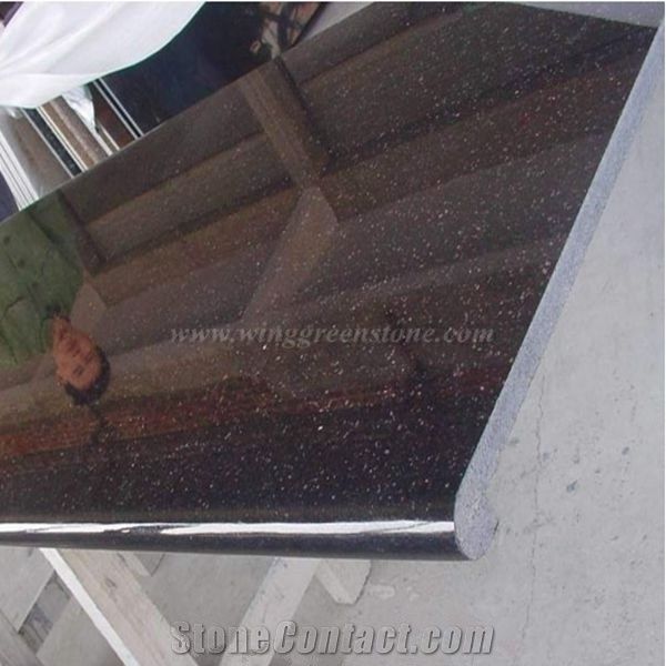 Imported Black Granite Black Galaxy Granite Kitchen Countertops