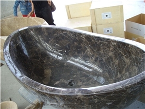 Marble Bathtubs, Emperador Light & Dark Marble Bath Tubs, Round Shape Bathtubs, Xiamen Winggreen Manufacturer