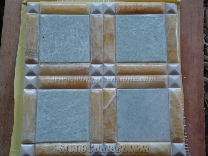 Onyx Mosaic Tile, Polished Mosaic, Winggreen