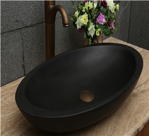 Own Factory, China Lava Stone Hand Wash Basins, Hainan Black Basalt Bathroom Sinks, Honed Hainan Black Basalt Round and Square Sinks, Xiamen Winggreen Manufacturer