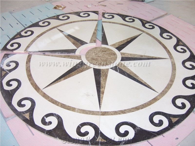 Own Factory Supply Of Custom Made Marble Medallions Pattern/Water Jet Medallion/Waterjet Marble Medallion/Marble Floor Medallions for Interior Decoration, Winggreen Stone