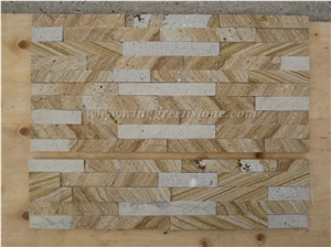 Popular Yellow Sandstone Culture Stone/Stacked Stones/Veneer Stones Panel for Exterior Decoration and Wall Cladding with Cheap Price, Winggreen Stone
