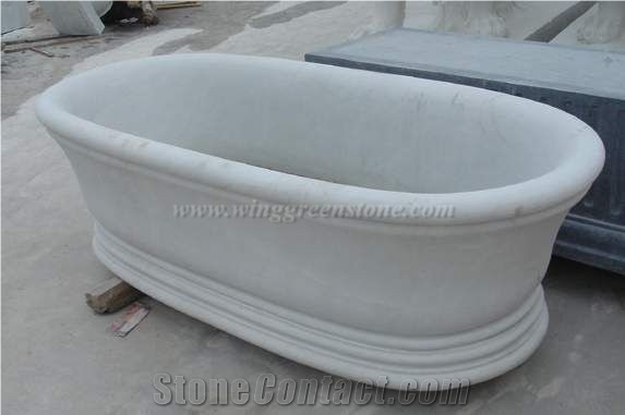 White Marble Bathtub, Polished Bathtub, Winggren