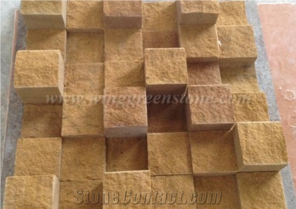 Yellow Sandstone for Split Face Mosaic, Winggreen
