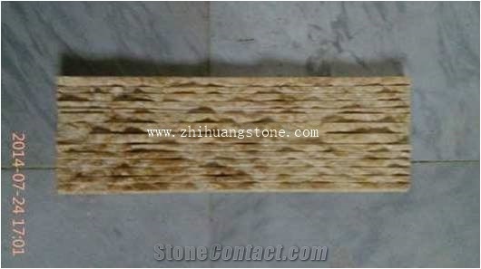 Giallo Atlantide Marble Cultured Stone Small Chips Stacked Ledge Stone Veneer Stone
