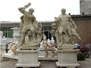 Human Sculpture Marble Statue, Beige Marble Statues