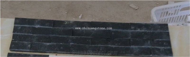 Mongolian Black Granite Cultured Stone Split Surface Veneer Stone Wall Cladding