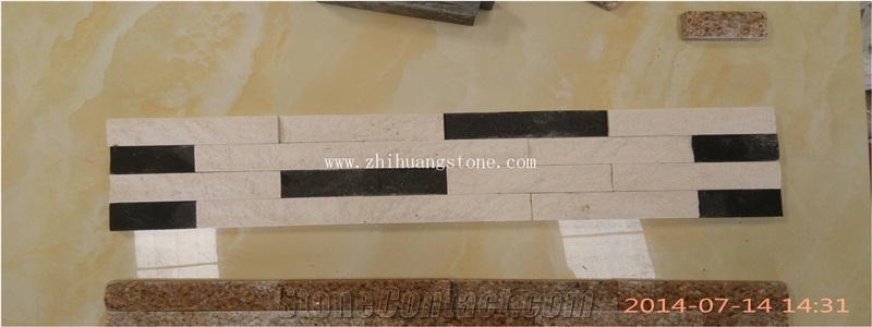White & Black Granite Ledge Stone Veneer Stone