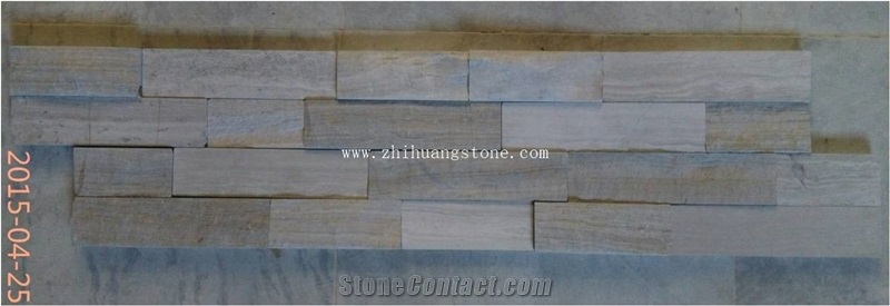 White Wooden Marble Cultured Stone Stacked Ledge Stone Veneer Stone
