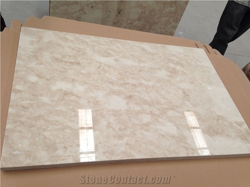 Calista Beige Laminated Marble Tiles, Laminated Stone, Beige Composite Marble Floor Tiles