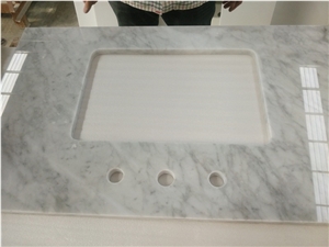 Bianco Carrara C White Marble Vanity Top Bath Top
