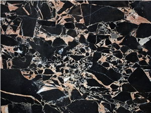 Vendome Noir Marble Slabs, China Portoro Marble Tiles & Slabs, Black Polished Marble Floor Tiles, Wall Tiles