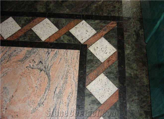 Granite and Marble Inlayed Waterjet Pattern