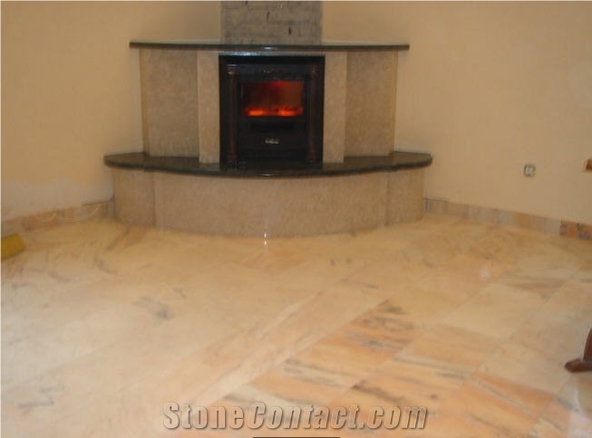 Granite Fireplace, Ruschita Roz Marble Floor Tiles