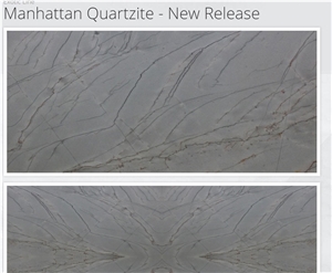 Manhattan Quartzite Slabs- New Release, White Polished Quartzite Floor Tiles, Wall Tiles