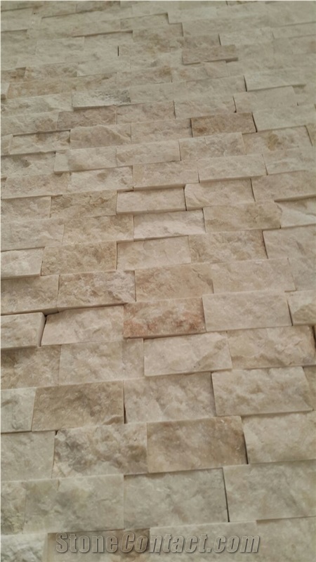 Beige Mosaic Marble, Beige Marble Wall Cladding, Split Face Stone Veneer Turkey