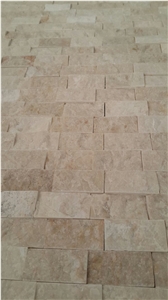Beige Mosaic Marble, Beige Marble Wall Cladding, Split Face Stone Veneer Turkey