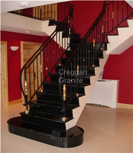 Polished Black Granite Stairs