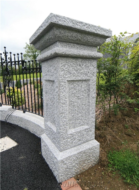 Silver Grey Granite Pillar & Gates