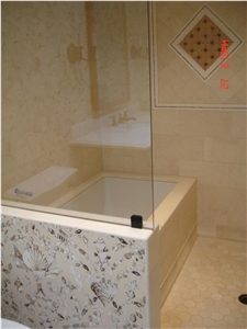 Beige Travertine Bathroom Decorating, Bath Remodelings