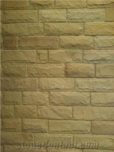 Pitch Faced Walling Stone, Beige Yorkshire Stone Walling Stone, Building Stone