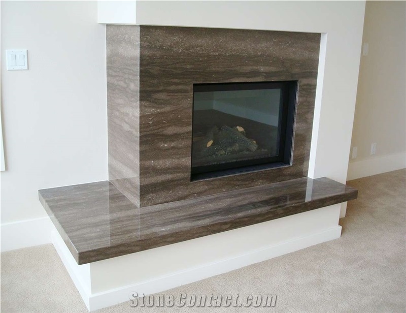 Sequoia Brown Quartzite Fireplace Design Brazil