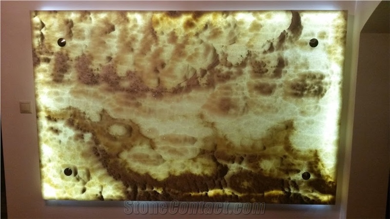 Translucent Honey Onyx Wall Panels