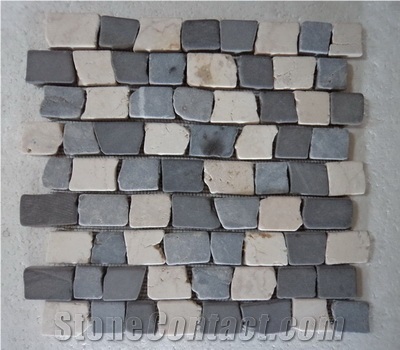 Marble Brick Cubic Mosaic