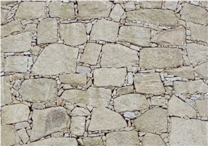 Amarelo Alpendurada Granite Quarry Cut Dry Wall, Yellow Granite Retaining Wall