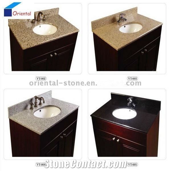 China G603 Granite Bathroom Custom Vanity Tops, Stone Countertops, Polished Surface Bath Tops with Cabinet