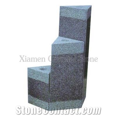 China G664 Granite Garden Water Features, Exterior Landscaping Stones Fountains, Outdoor Fountain, Polished Stair Irregular Wall Mounted Fountains with Stone Base