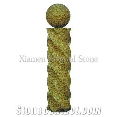 China G682 Granite Garden Water Features, Exterior Landscaping Stones Rolling Sphere Fountains, Outdoor Sculptured Fountain, Polished Surface Round Floating Ball Fountains with Stone Base