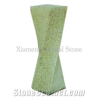 China G703 Granite Garden Water Features, Exterior Landscaping Stones Fountains, Outdoor Sculptured Fountain, Bushhammered Surface Fountains with Stone Base