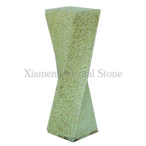 China G703 Granite Garden Water Features, Exterior Landscaping Stones Fountains, Outdoor Sculptured Fountain, Bushhammered Surface Fountains with Stone Base