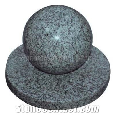 China Grey Granite Garden Water Features, Exterior Landscaping Stones Rolling Sphere Fountains, Outdoor Ball Fountain, Polished Floating Ball Fountains with Stone Base