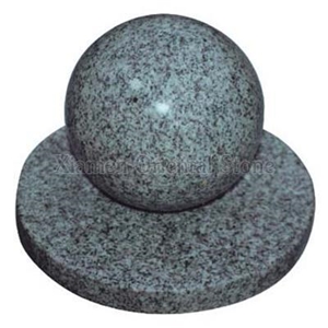 China Grey Granite Garden Water Features, Exterior Landscaping Stones Rolling Sphere Fountains, Outdoor Ball Fountain, Polished Floating Ball Fountains with Stone Base