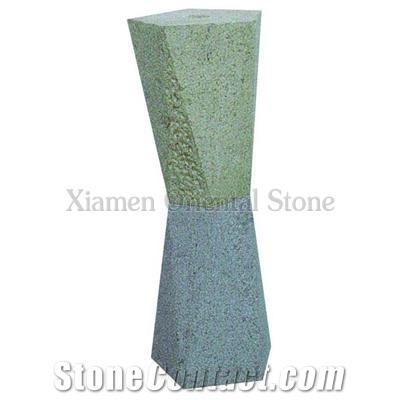 China Tea Green Granite Garden Water Features, Exterior Landscaping Stones Fountains, Outdoor Sculptured Fountain, Natural Surface Fountains with Stone Base