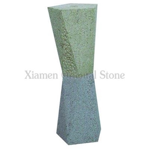 China Tea Green Granite Garden Water Features, Exterior Landscaping Stones Fountains, Outdoor Sculptured Fountain, Natural Surface Fountains with Stone Base