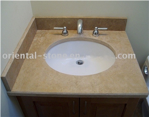 China Yellow G682 Granite Bathroom Vanity Tops, Stone Custom Countertops, Polished Surface Bath Tops with Cabinet