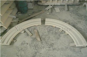 Natural Beige Marble Dome Moulding Border Decorations, Stone Bullnose Ogee Moldings, Interior Stone Building Decoration Lines