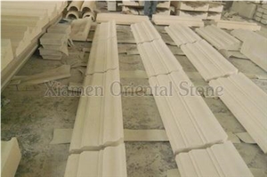 Natural Beige Marble Moulding Border Decorations, Stone Bullnose Ogee Moldings, Interior Stone Building Decoration Lines