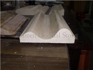 Natural Beige Marble Moulding Border Decorations, Stone Bullnose Ogee Moldings, Interior Stone Building Decoration Lines, Stone Skirtings