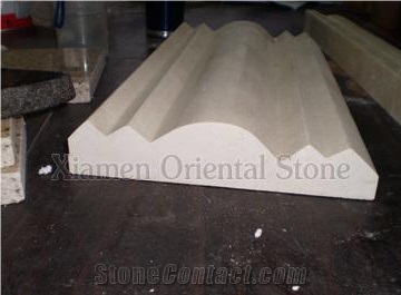 Natural Beige Marble Moulding Border Decos, Stone Bullnose Ogee Moldings, Interior Stone Building Decoration Lines