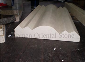 Natural Beige Marble Moulding Border Decos, Stone Bullnose Ogee Moldings, Interior Stone Building Decoration Lines