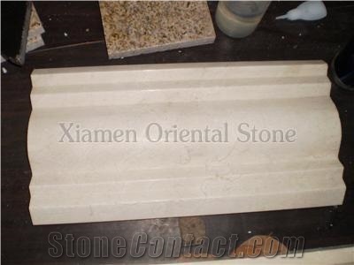 Natural White Marble Moulding Border Decos, Stone Bullnose Ogee Moldings, Interior Stone Building Decoration Lines