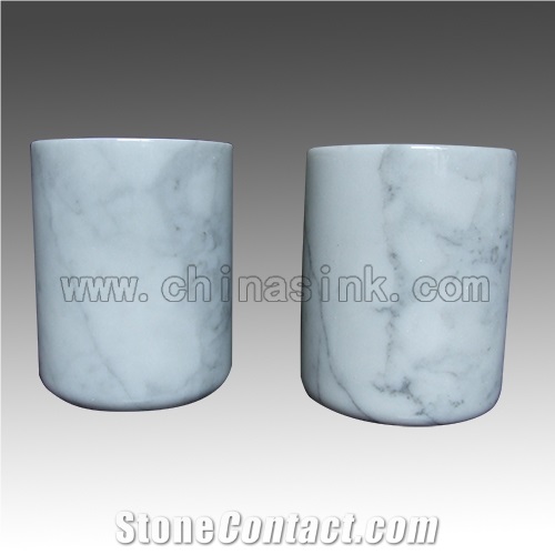 Carrara White Marble Decoration Candle Holder
