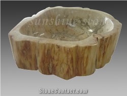 Fossil Wood Wash Bowls, Brown Marble Wash Bowls