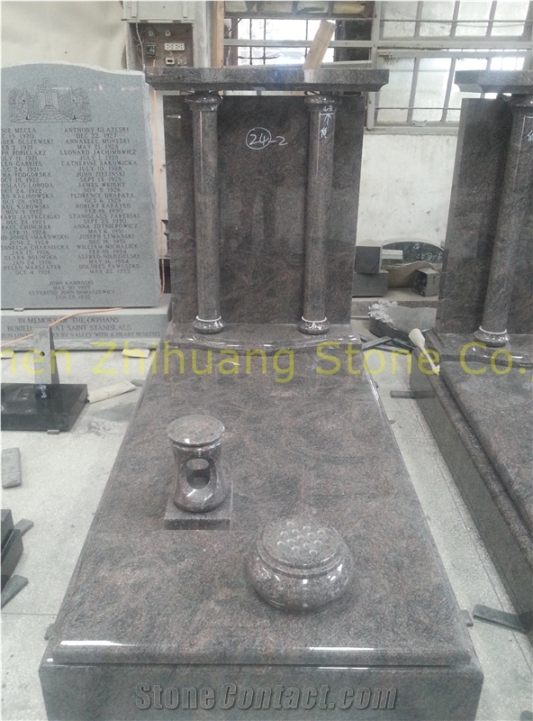 Multicolor Red Granite Polished Monument & Tombstone