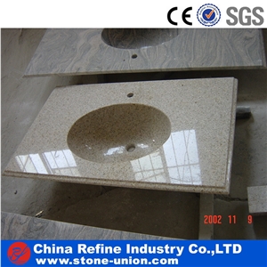 Beige Polished Granite Bath Tops ,Countertop Cut to Size as Your Demand,China Wholesale Bathroom Vanities Top,Granite Bathroom Sink Countertops Vanity Tops